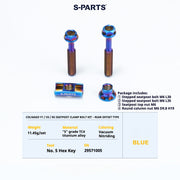 S-PARTS Colnago Y1 / V5RS Titanium Seatpost Balance Bolt Kit — Straight / Rear-Offset Blue
