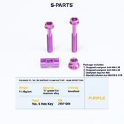 S-PARTS Colnago Y1 / V5RS Titanium Seatpost Balance Bolt Kit — Straight / Rear-Offset Purple