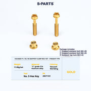 S-PARTS Colnago Y1 / V5RS Titanium Seatpost Balance Bolt Kit — Straight / Rear-Offset Gold