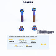 S-PARTS Colnago Y1 / V5RS Titanium Seatpost Balance Bolt Kit — Straight / Rear-Offset Blue