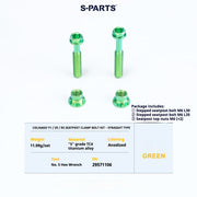 S-PARTS Colnago Y1 / V5RS Titanium Seatpost Balance Bolt Kit — Straight / Rear-Offset Green