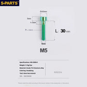 S-PARTS Column Head Series M5 L10-80mm Titanium Screws