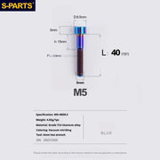 S-PARTS Column Head Series M5 L10-80mm Titanium Screws