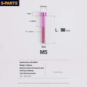 S-PARTS Column Head Series M5 L10-80mm Titanium Screws