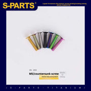 S-PARTS Countersunk Head Series M5 L06-55mm Titanium Screws