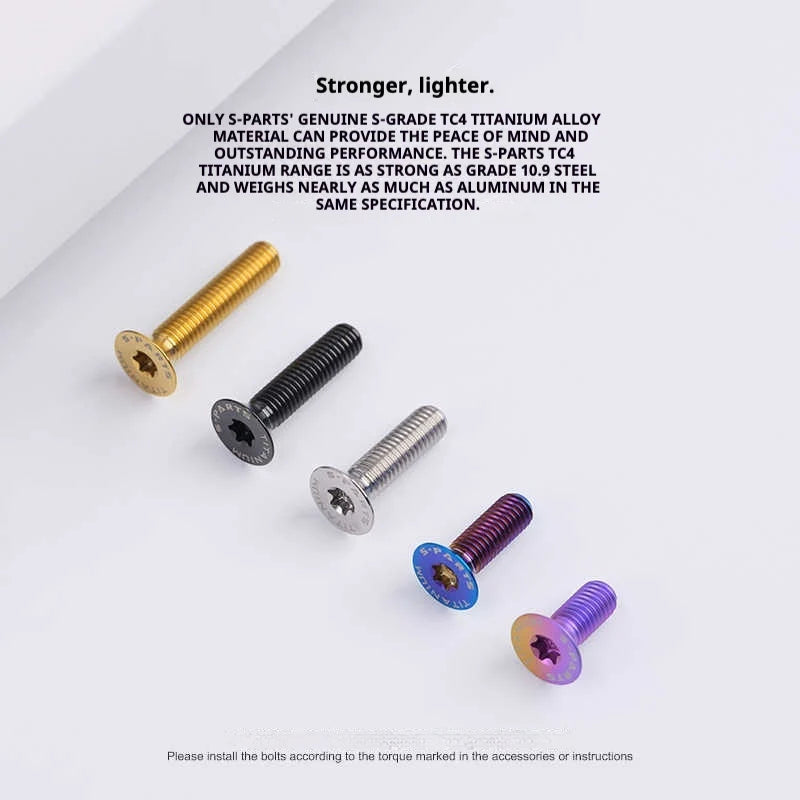 S-PARTS Countersunk Head Series M5 L06-55mm Titanium Screws