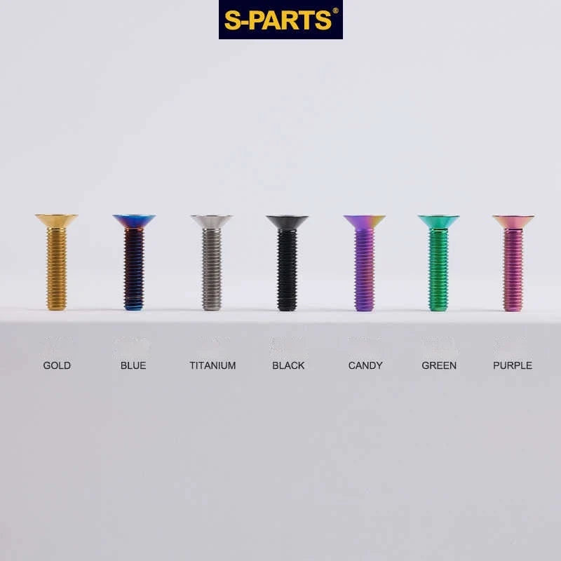 S-PARTS Countersunk Head Series M5 L06-55mm Titanium Screws