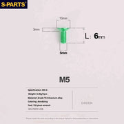 S-PARTS Countersunk Head Series M5 L06-55mm Titanium Screws