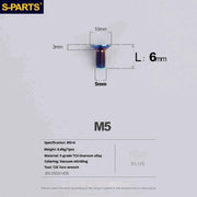 S-PARTS Countersunk Head Series M5 L06-55mm Titanium Screws