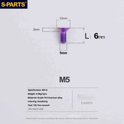 S-PARTS Countersunk Head Series M5 L06-55mm Titanium Screws