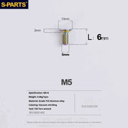 S-PARTS Countersunk Head Series M5 L06-55mm Titanium Screws