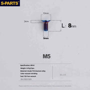 S-PARTS Countersunk Head Series M5 L06-55mm Titanium Screws