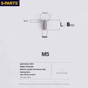 S-PARTS Countersunk Head Series M5 L06-55mm Titanium Screws