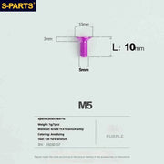 S-PARTS Countersunk Head Series M5 L06-55mm Titanium Screws