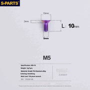 S-PARTS Countersunk Head Series M5 L06-55mm Titanium Screws