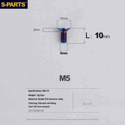 S-PARTS Countersunk Head Series M5 L06-55mm Titanium Screws