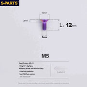 S-PARTS Countersunk Head Series M5 L06-55mm Titanium Screws