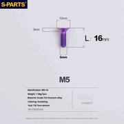 S-PARTS Countersunk Head Series M5 L06-55mm Titanium Screws