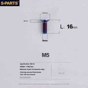 S-PARTS Countersunk Head Series M5 L06-55mm Titanium Screws