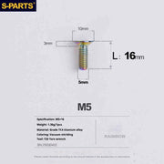 S-PARTS Countersunk Head Series M5 L06-55mm Titanium Screws
