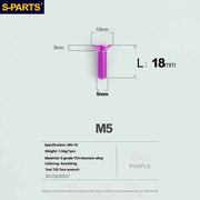 S-PARTS Countersunk Head Series M5 L06-55mm Titanium Screws