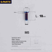 S-PARTS Countersunk Head Series M5 L06-55mm Titanium Screws