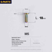 S-PARTS Countersunk Head Series M5 L06-55mm Titanium Screws