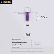 S-PARTS Countersunk Head Series M5 L06-55mm Titanium Screws