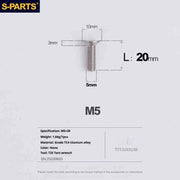 S-PARTS Countersunk Head Series M5 L06-55mm Titanium Screws