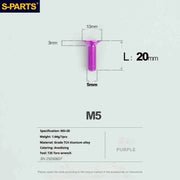 S-PARTS Countersunk Head Series M5 L06-55mm Titanium Screws