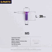 S-PARTS Countersunk Head Series M5 L06-55mm Titanium Screws