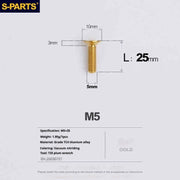 S-PARTS Countersunk Head Series M5 L06-55mm Titanium Screws