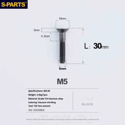 S-PARTS Countersunk Head Series M5 L06-55mm Titanium Screws