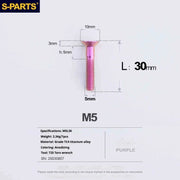 S-PARTS Countersunk Head Series M5 L06-55mm Titanium Screws