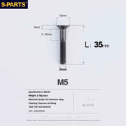 S-PARTS Countersunk Head Series M5 L06-55mm Titanium Screws