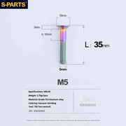 S-PARTS Countersunk Head Series M5 L06-55mm Titanium Screws