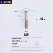 S-PARTS Countersunk Head Series M5 L06-55mm Titanium Screws