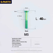 S-PARTS Countersunk Head Series M5 L06-55mm Titanium Screws