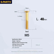 S-PARTS Countersunk Head Series M5 L06-55mm Titanium Screws
