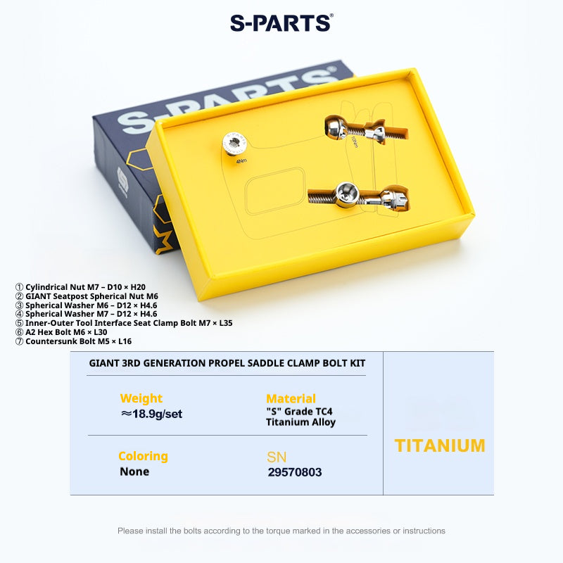 S-PARTS Giant TCR / Propel / Defy Titanium Seatpost Clamp Bolt Kit PROPEL SL3