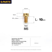 S-PARTS Golden A3 Series M5 L06-95mm Titanium Screws for Motorcycles and Cars