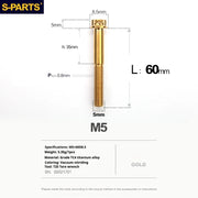 S-PARTS Golden A3 Series M5 L06-95mm Titanium Screws for Motorcycles and Cars