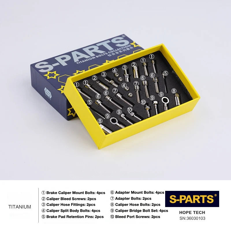 S-PARTS HOPE Titanium Brake Bolt Kit HOPE TECH Complete Kit (28pcs)