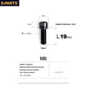 S-PARTS HOPE Titanium Brake Bolt Kit Brake Caliper Mount Bolt×1 Black