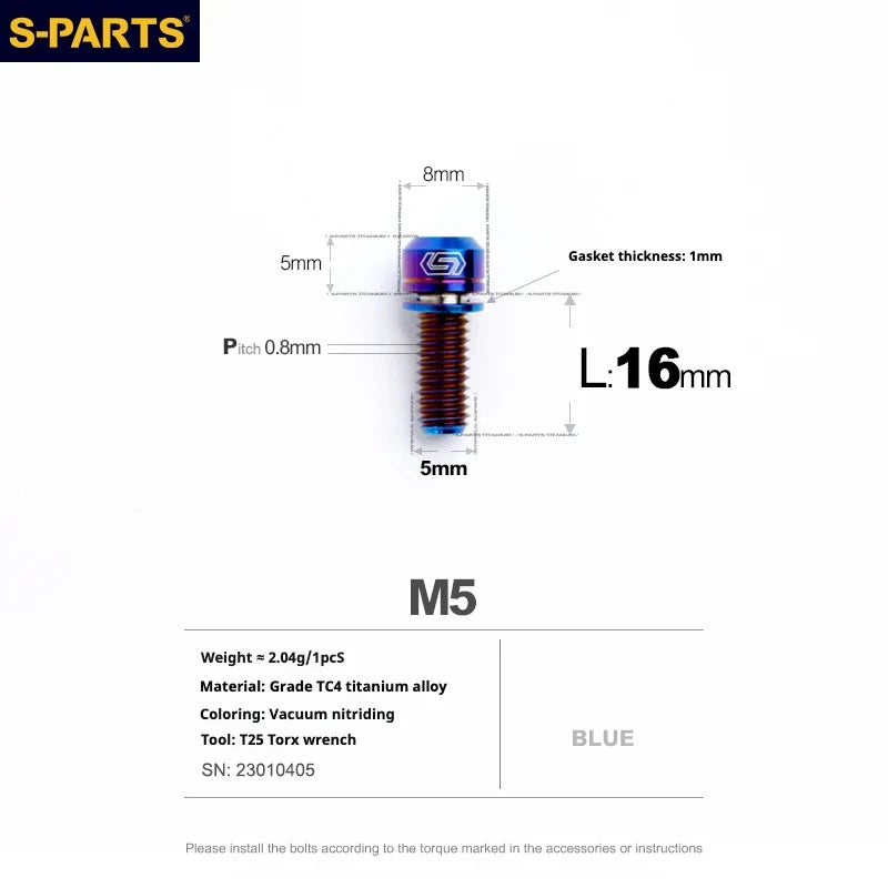 S-PARTS HOPE Titanium Brake Bolt Kit