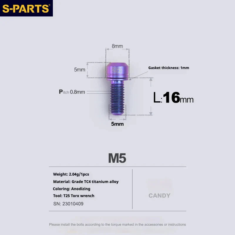 S-PARTS HOPE Titanium Brake Bolt Kit