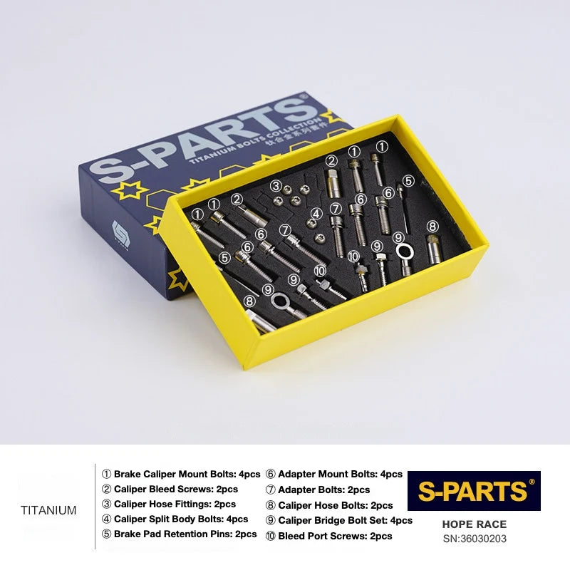 S-PARTS HOPE Titanium Brake Bolt Kit HOPE RACE Complete Kit (28pcs)