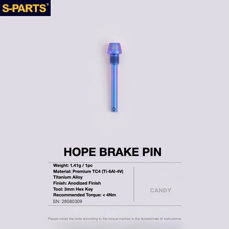 S-PARTS HOPE Titanium Brake Bolt Kit HOPE Brake Pad Retaining Pin ×1 Candy Oil Slick
