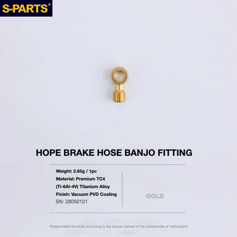 S-PARTS HOPE Titanium Brake Bolt Kit HOPE Banjo Fitting×1 Gold