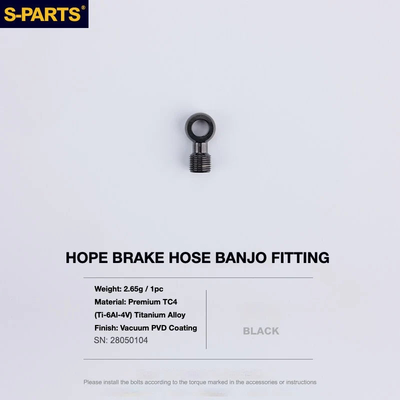 S-PARTS HOPE Titanium Brake Bolt Kit HOPE Banjo Fitting×1 Black